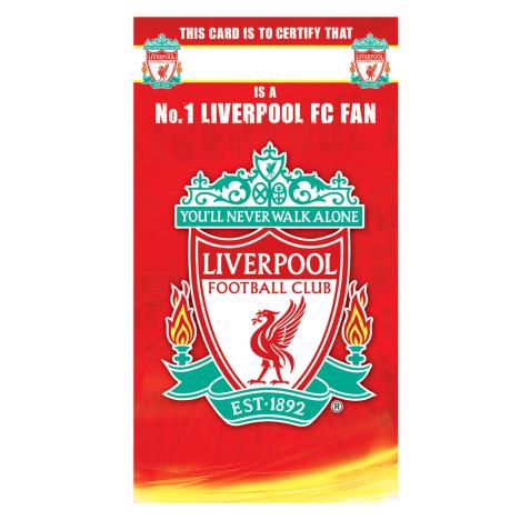 No.1 Fan Personalisable Liverpool FC Certificate Birthday Card £2.45